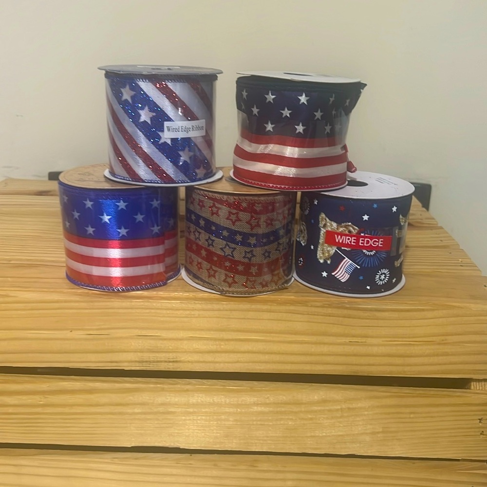 New Patriotic wired ribbon